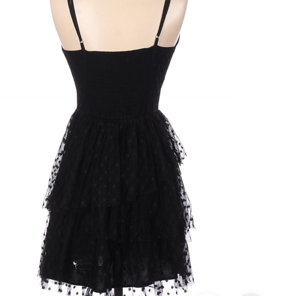 Abercrombie & Fitch Womens Black Polka Dot Tulle Cocktail Dress - Size S - Picture 6 of 6